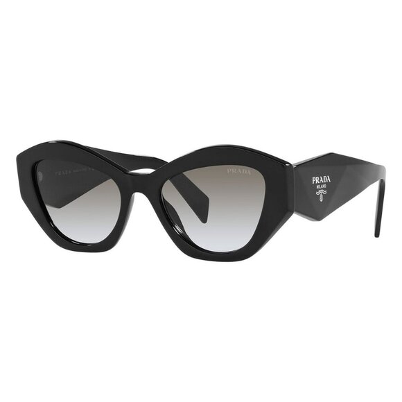 New PRADA Black Rectangle SPR07Y 1AB-0A7 Sunglasses Women - Picture 1 of 5